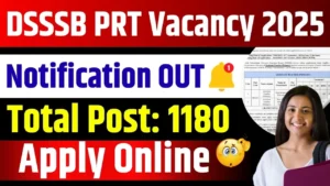 DSSSB PRT Vacancy